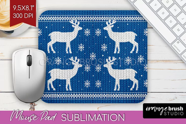Nordic Christmas Mouse Pad Sublimation - Winter Mousepad PNG