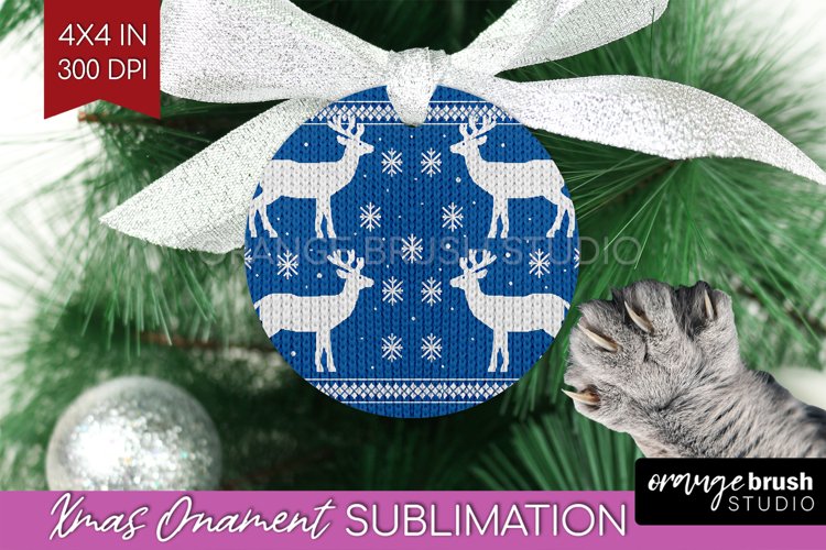 Nordic Christmas Ornament PNG - Winter Pattern Sublimation example image 1