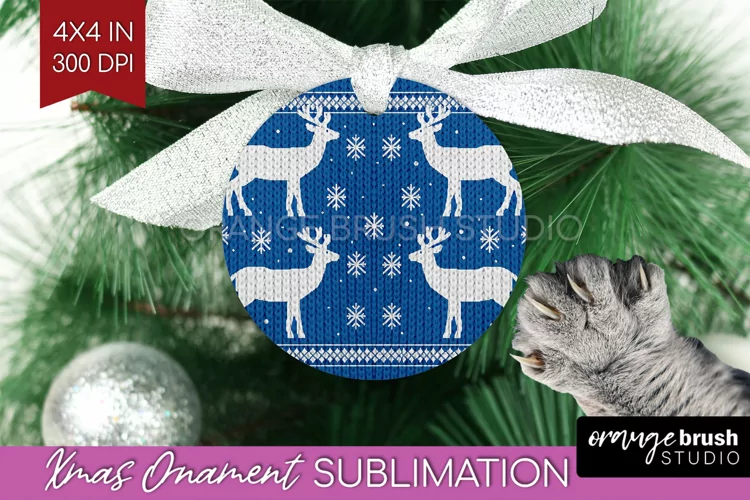 Nordic Christmas Ornament PNG - Winter Pattern Sublimation