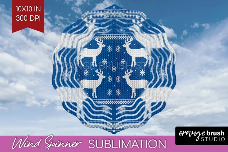 Nordic Christmas Wind Spinner Sublimation PNG