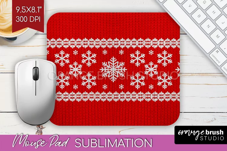 Nordic Christmas Mouse Pad Sublimation - Winter Mousepad PNG