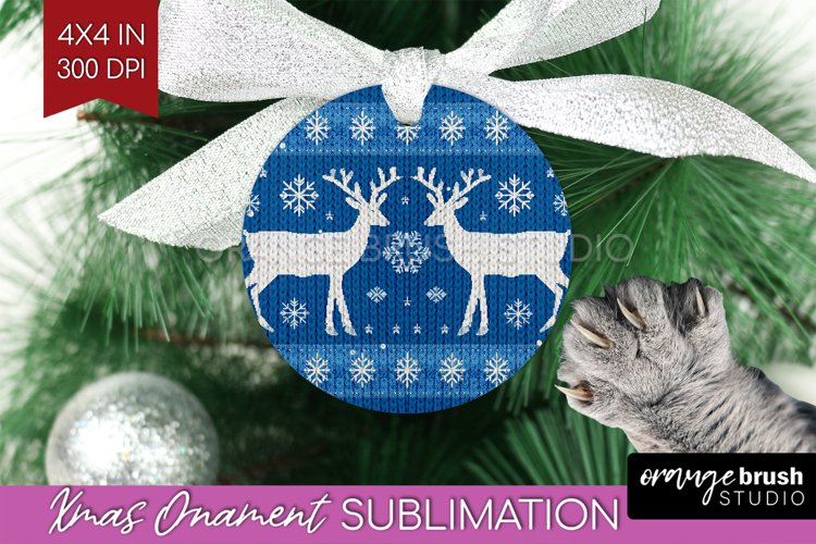 Nordic Christmas Ornament PNG - Winter Pattern Sublimation example image 1