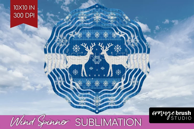 Nordic Christmas Wind Spinner Sublimation PNG