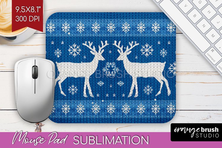 Nordic Christmas Mouse Pad Sublimation - Winter Mousepad PNG example image 1