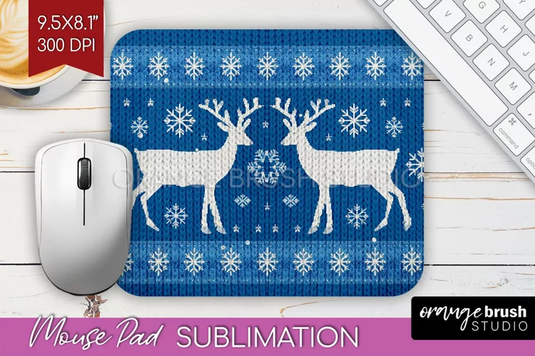 Nordic Christmas Mouse Pad Sublimation - Winter Mousepad PNG