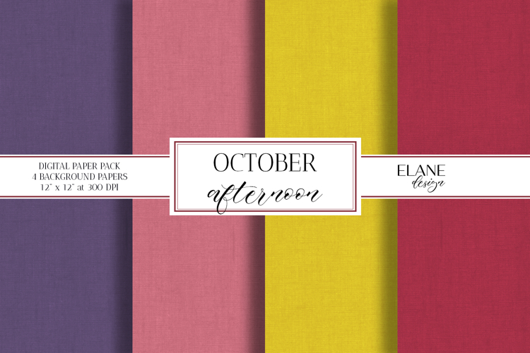 Fall Digital Paper, Autumn Printable Cardstock, Linen Paper