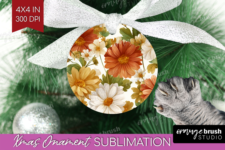 Pastel Flowers Ornament PNG - Summer PNG Sublimation