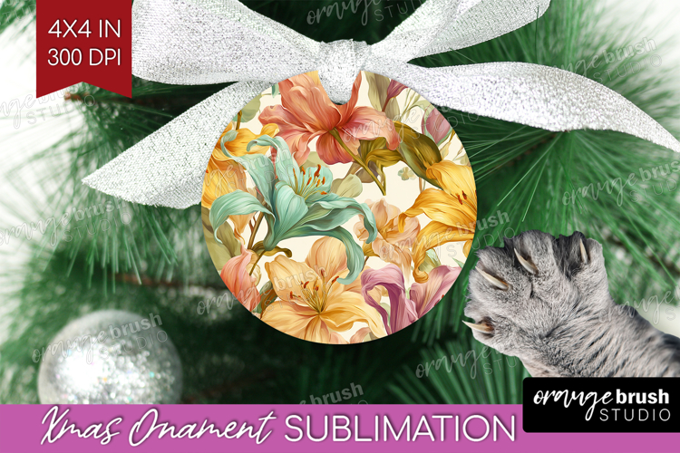 Pastel Flowers Ornament PNG - Summer PNG Sublimation