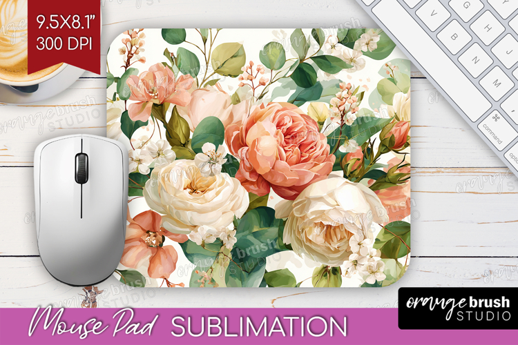 Pastel Flowers Mouse Pad Sublimation - Summer Mousepad PNG