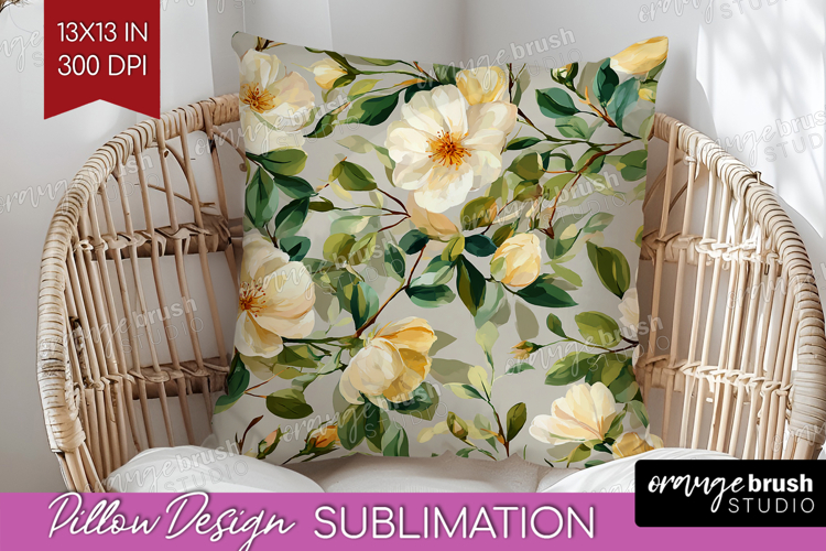 Pastel Flowers Pillow Sublimation - Summer Pillow Cover PNG
