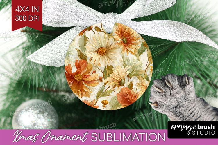 Pastel Flowers Ornament PNG - Summer PNG Sublimation