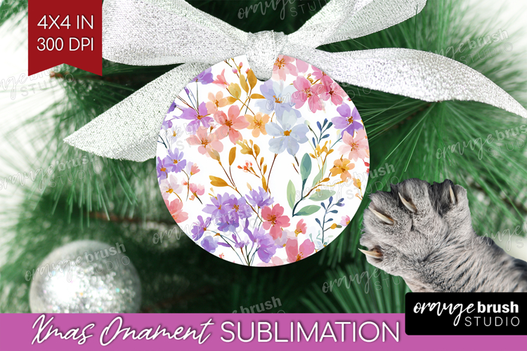 Pastel Flowers Ornament PNG - Summer PNG Sublimation