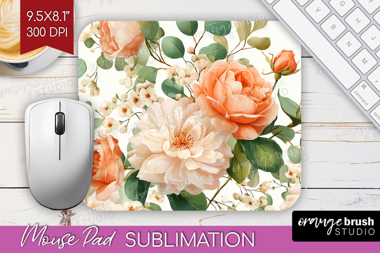Pastel Flowers Mouse Pad Sublimation - Summer Mousepad PNG