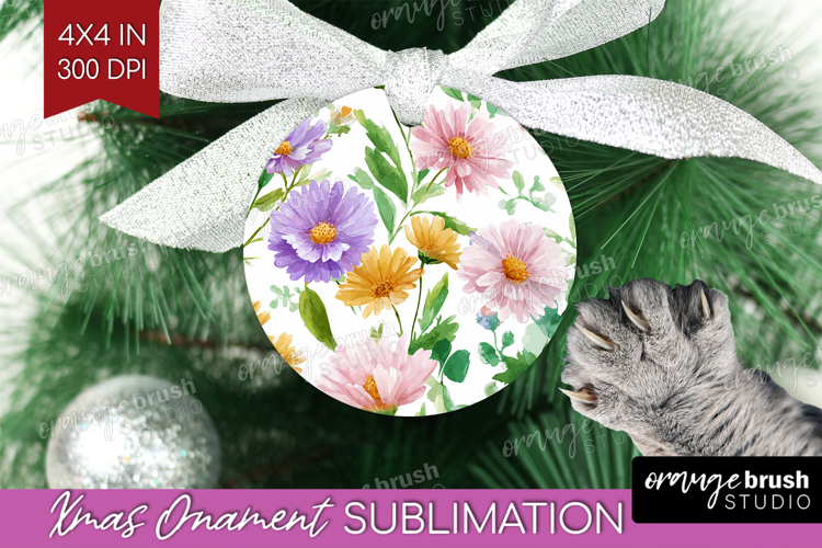 Pastel Flowers Ornament PNG - Summer PNG Sublimation