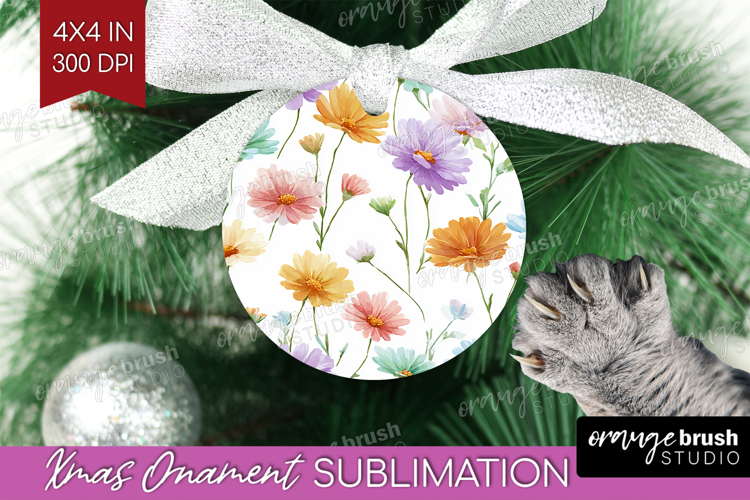 Pastel Flowers Ornament PNG - Summer PNG Sublimation
