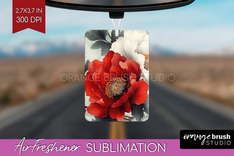 Peony Flowers Air Freshener PNG - Floral PNG Sublimation