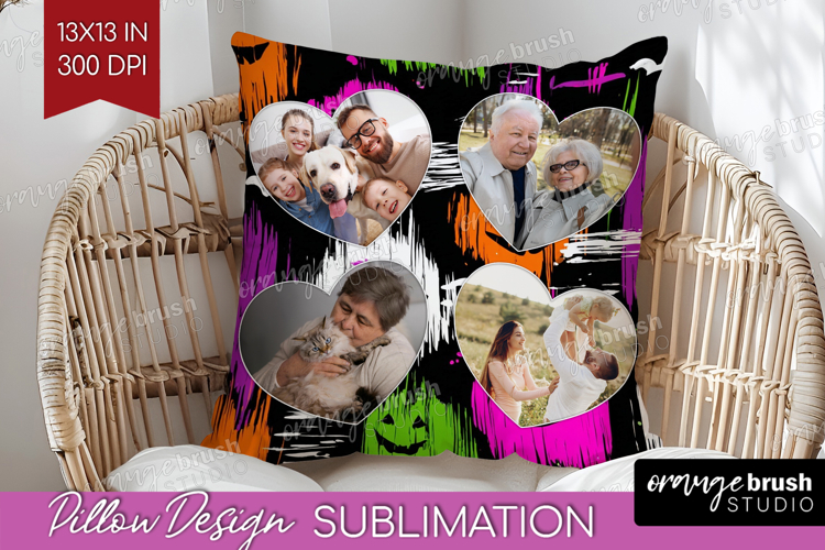 Halloween Photo Pillow PNG - Brush Stroke Picture Frame