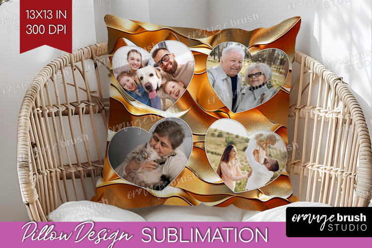 Rose Gold Photo Pillow PNG - Abstract Picture Frame Pillow