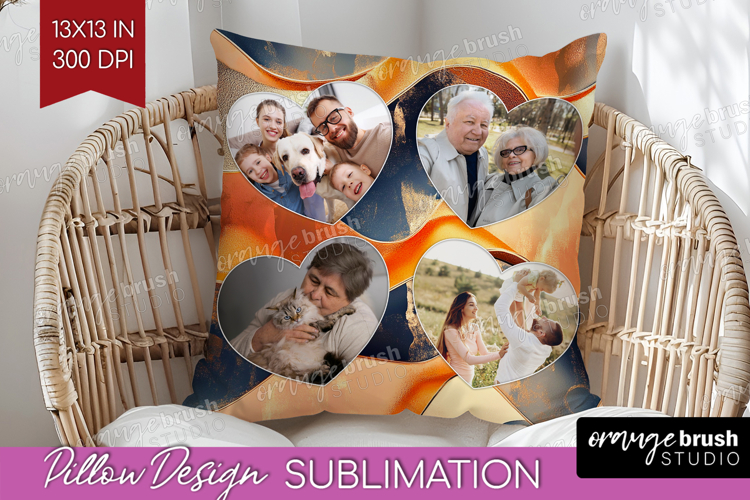 Rose Gold Photo Pillow PNG - Abstract Picture Frame Pillow