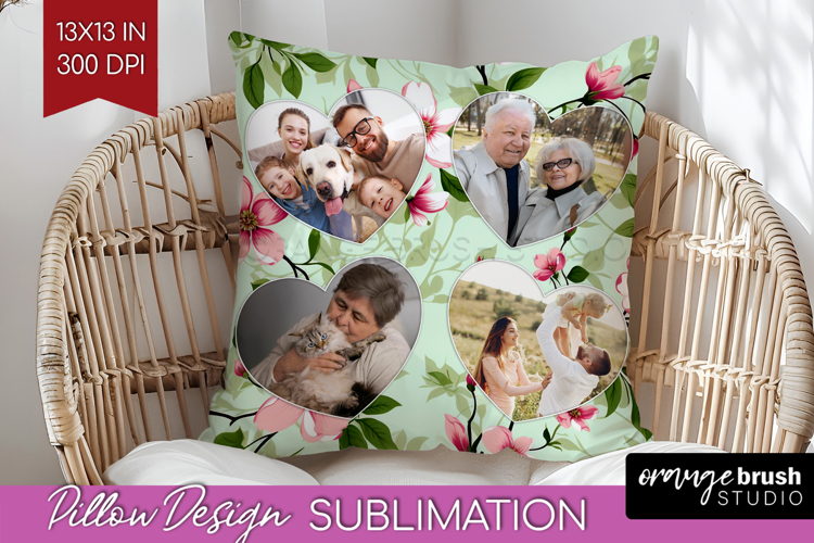 Spring Photo Pillow PNG - Flowers Picture Frame Pillow Cover