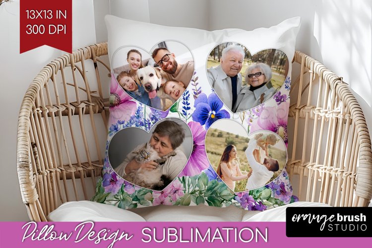 Wildflowers Photo Pillow PNG - Floral Picture Frame Pillow