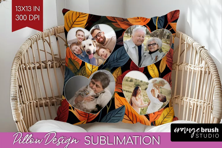 Autumn Photo Frame Pillow Sublimation - Add Your Picture