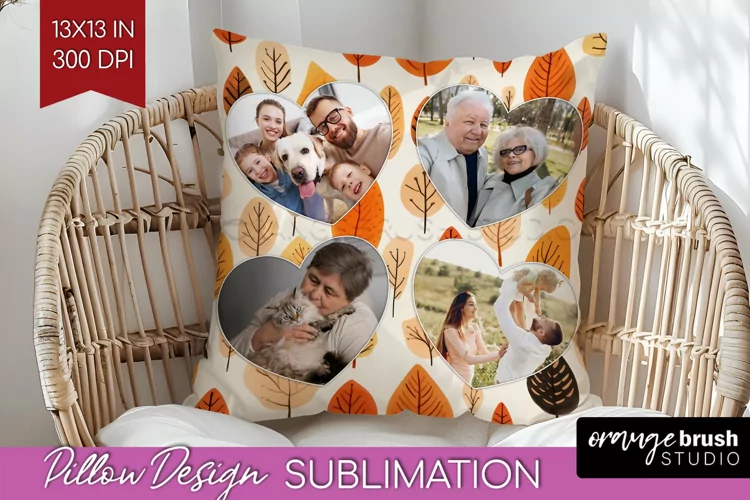 Autumn Photo Frame Pillow Sublimation - Add Your Picture