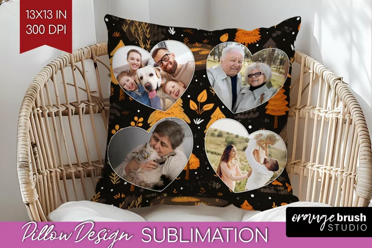 Autumn Photo Frame Pillow Sublimation - Add Your Picture