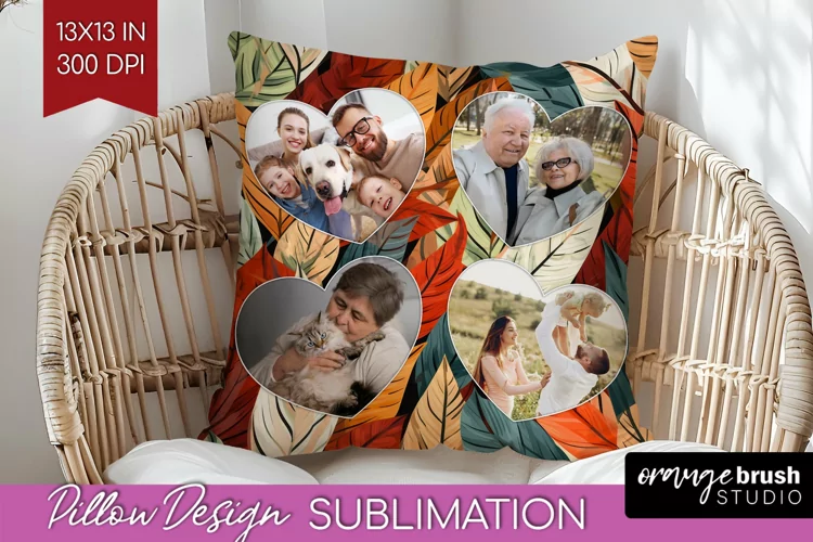 Autumn Photo Frame Pillow Sublimation - Add Your Picture