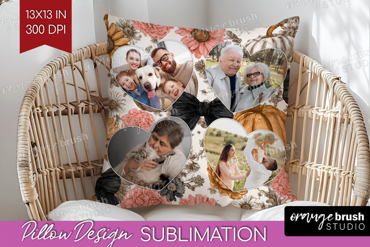 Pumpkun Photo Pillow PNG - Fall Picture Frame Pillow Cover