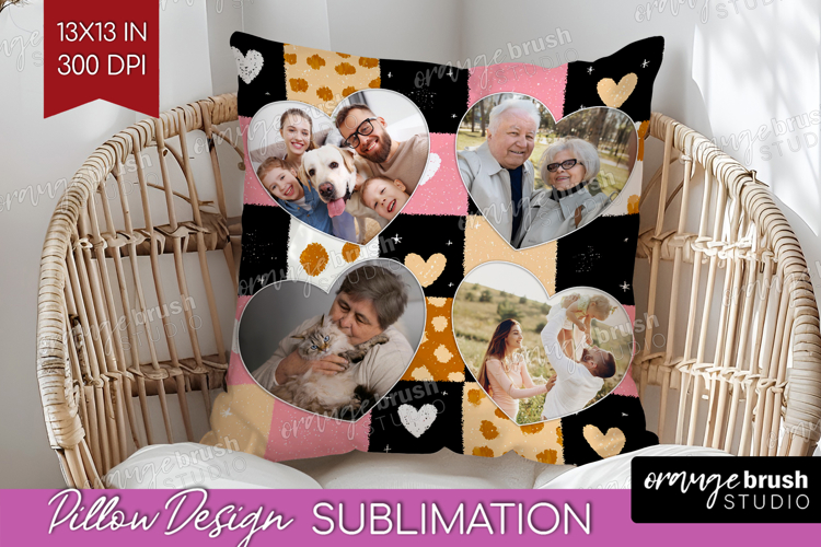 Heart Pattern Photo Pillow PNG - Valentines Day Picture