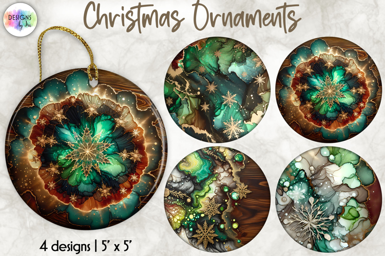 Christmas Ornaments Sublimation, Alcohol Ink Ornaments
