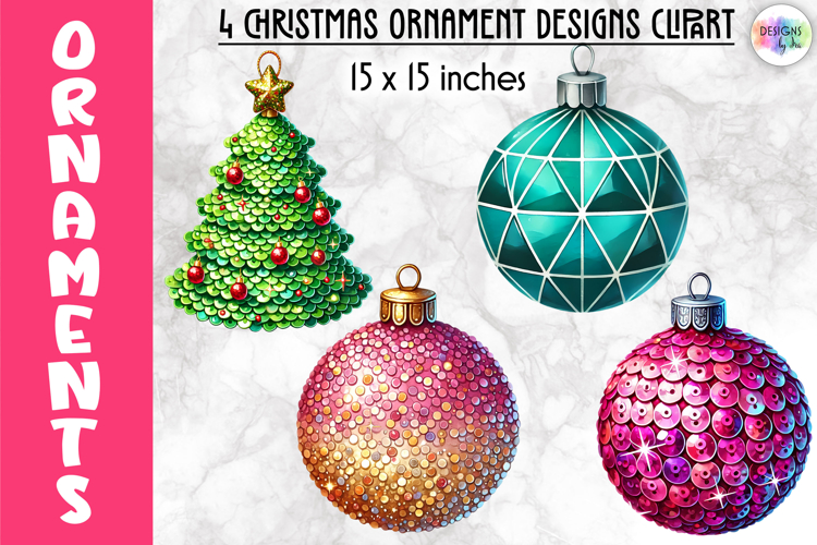 Christmas Ornaments Clipart, Christmas Tree Baubles PNG