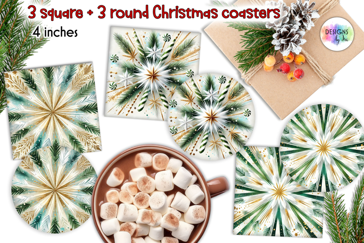 Christmas Candy Cane Coaster, Festive Christmas Coasters
