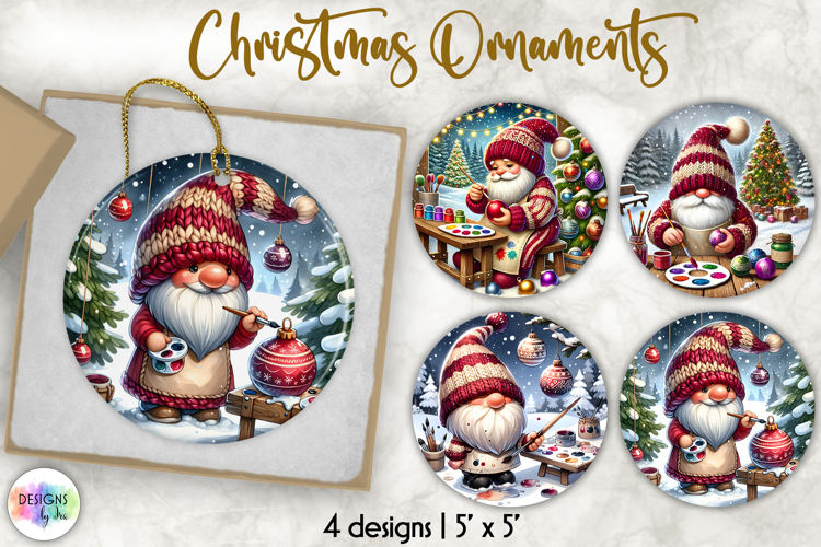 Christmas Ornament Sublimation, Cute Nordic Gnome Ornament