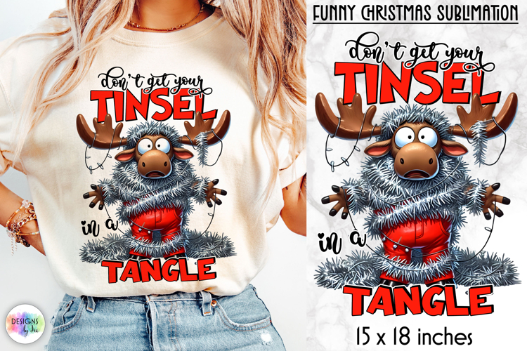 Funny Christmas PNG, Don’t Get Your Tinsel in a Tangle