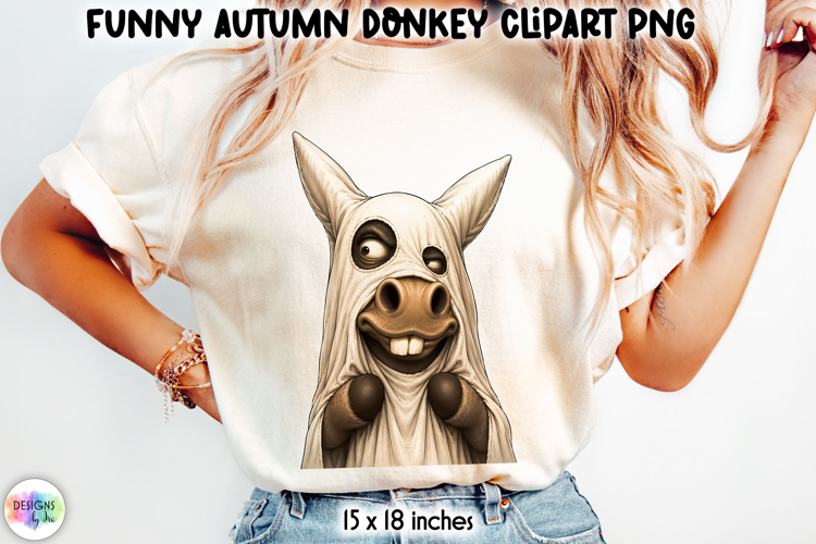 Funny Donkey Ghost Costume Halloween Clipart PNG