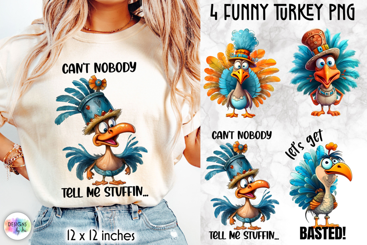 Funny Turkey PNG, Thanksgiving Sublimation Designs