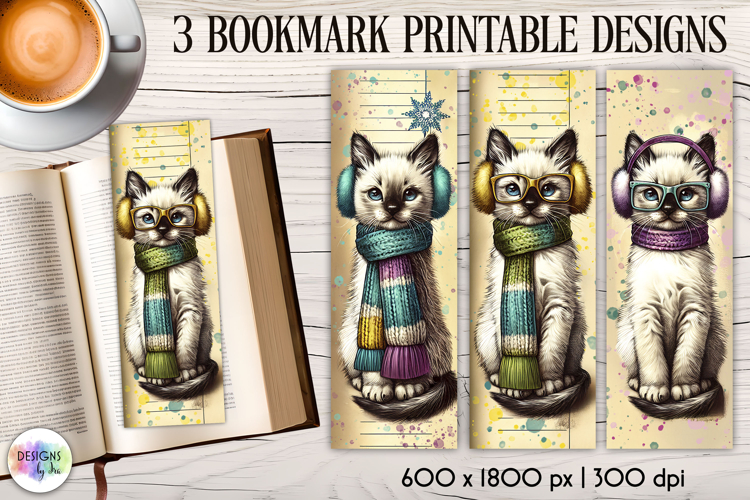 Vintage Winter Animals Bookmarks, Cute Retro Animal Bookmark