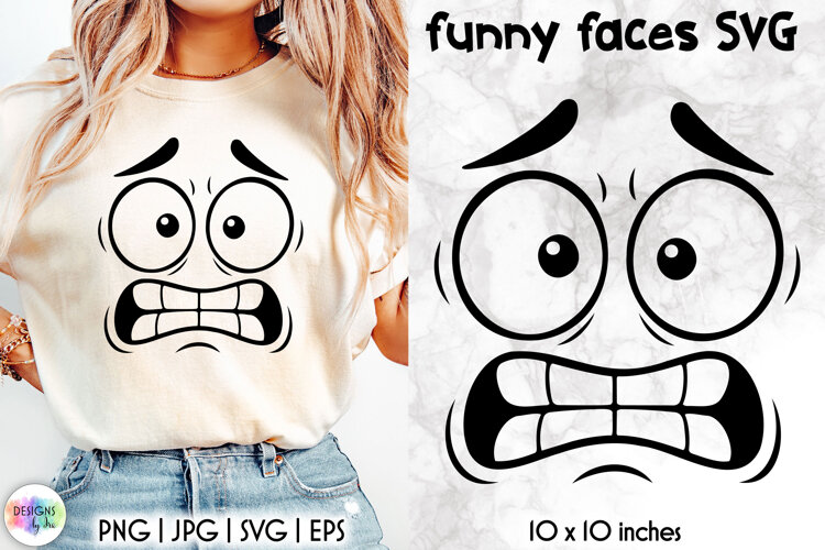 Funny Smiley Face SVG, Sarcastic Cartoon Face Expression PNG example image 1