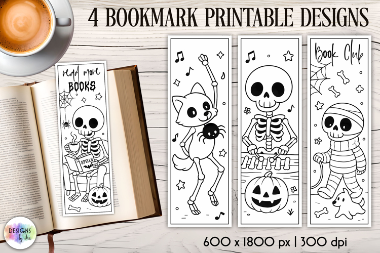 Halloween Bookmarks, Colouring Bookmark, Cute Monsters