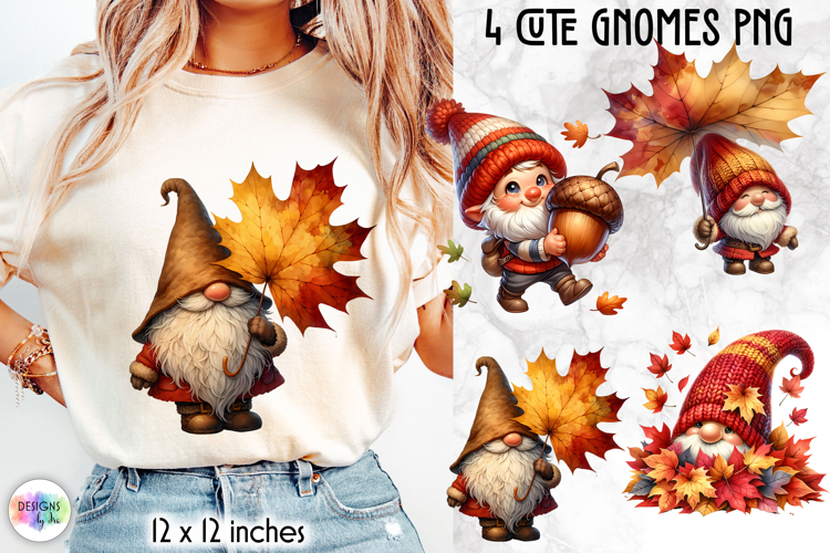 Cute Autumn Gnomes PNG, Fall Harvest Gnome Sublimation