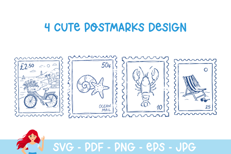 Summer Italy postmark, mail delivery stamps