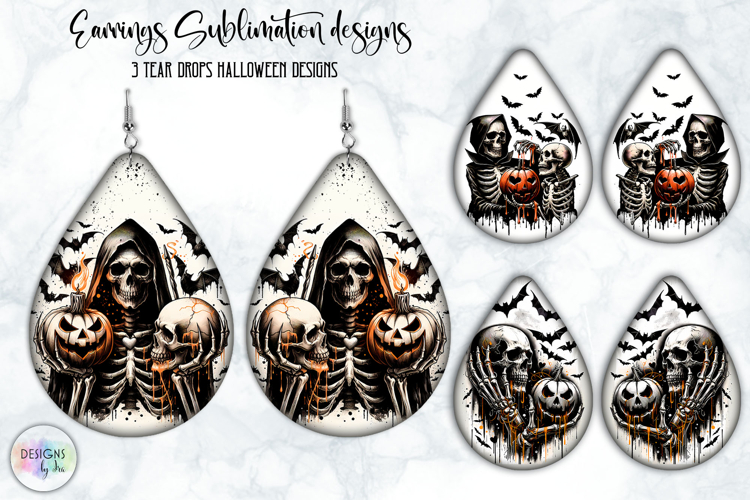 Halloween Gothic Earrings Design, Creepy Skeleton Earrings