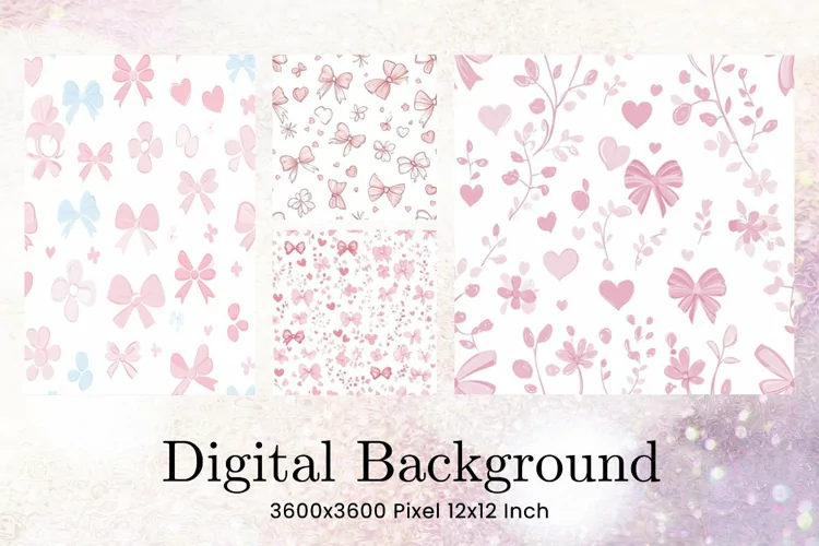 Bow Ribbon Background Bow Digital Paper Pattern Wallpaper