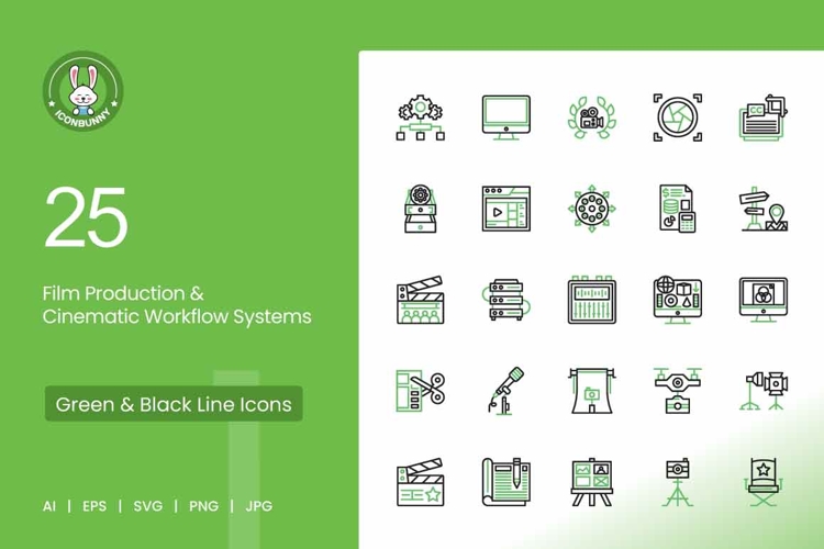 Film Production & Cinematic Workflow Systems Icons