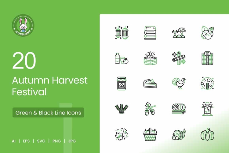 Autumn Harvest Green & Black Icons