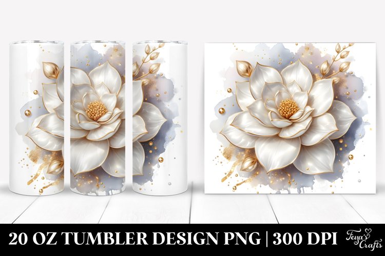 Shiny Gardenia Splash Tumbler example image 1