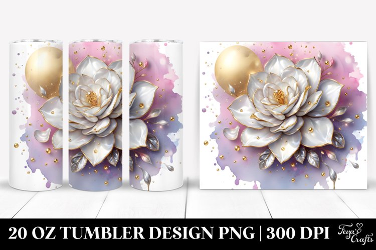 Shiny Gardenia Splash Tumbler example image 1