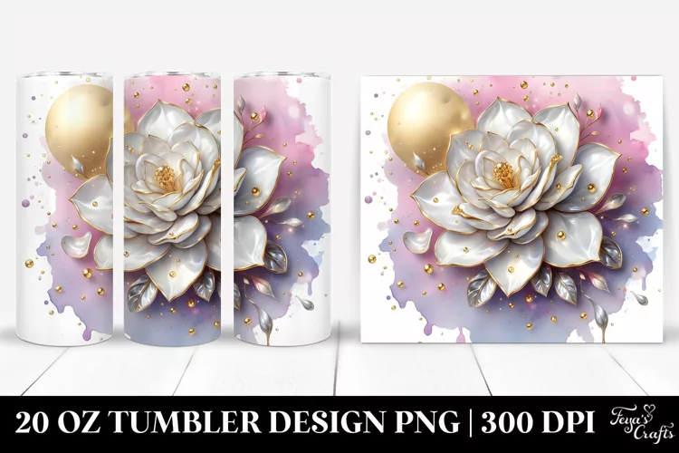 Shiny Gardenia Splash Tumbler